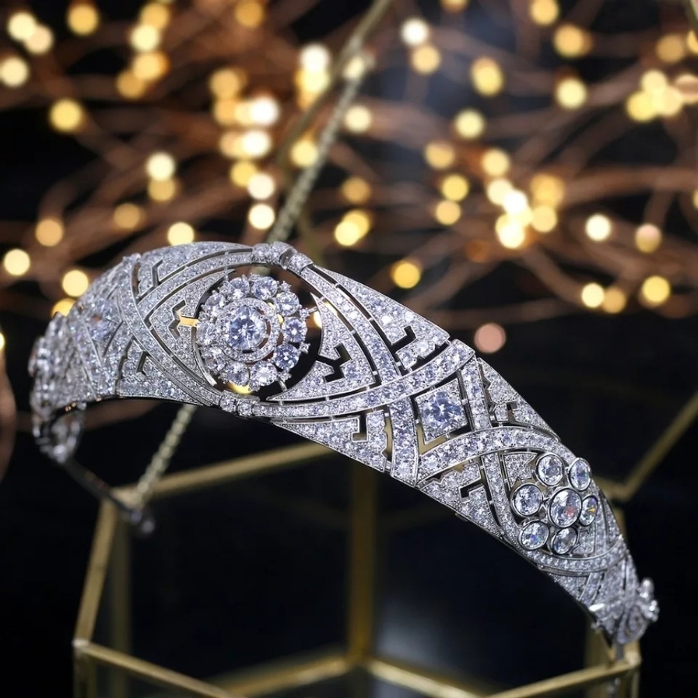 Crystal crown tiara wedding handmade - Picture 2 of 6